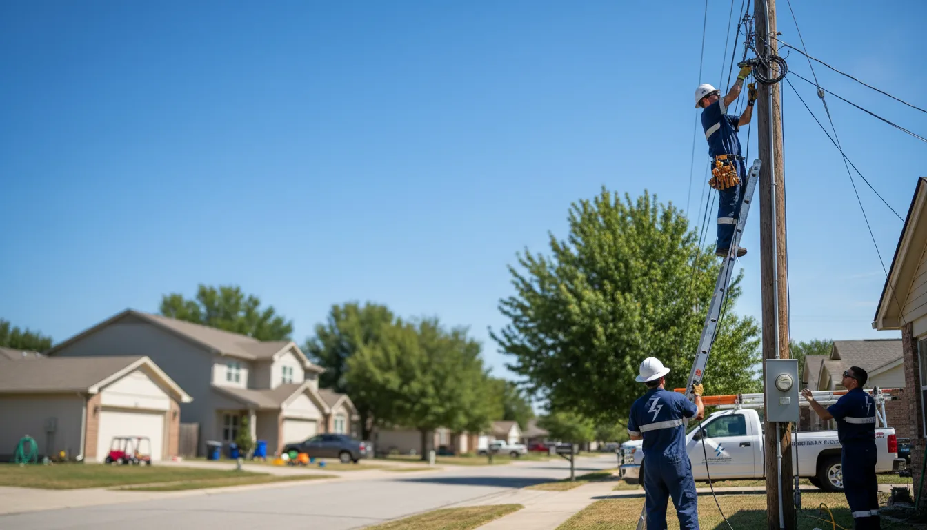 Residential electrician providing installation services in Oak City, UT